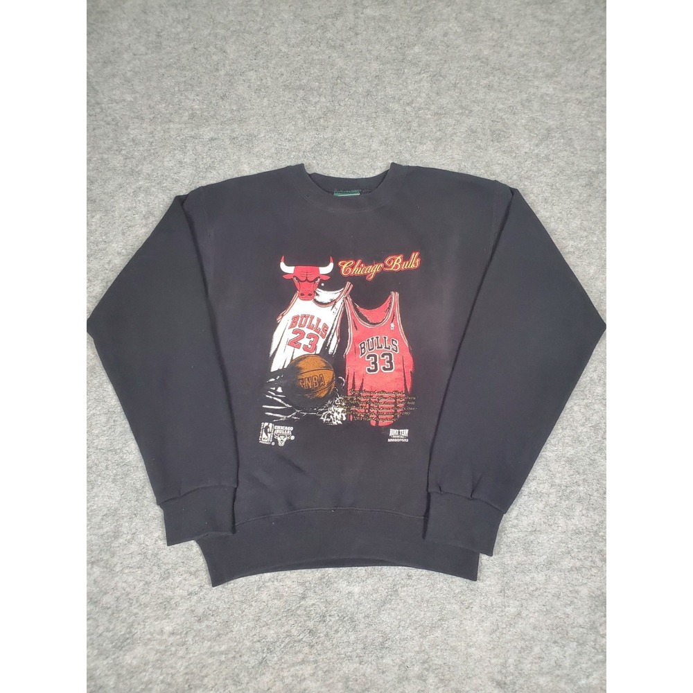 Vintage‎ Chicago Bulls 90s Sweatshirt Jordan Pippen Black Embroidered Basketball